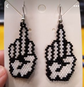 Flat beaded earrings